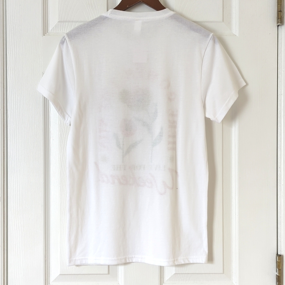 Here Comes The Sun Floral Graphic Casual Short Sleeve Crewneck T-shirt White S - Picture 9 of 11